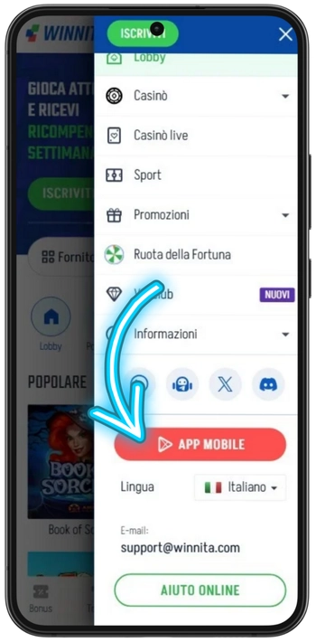 Winnita sezione app