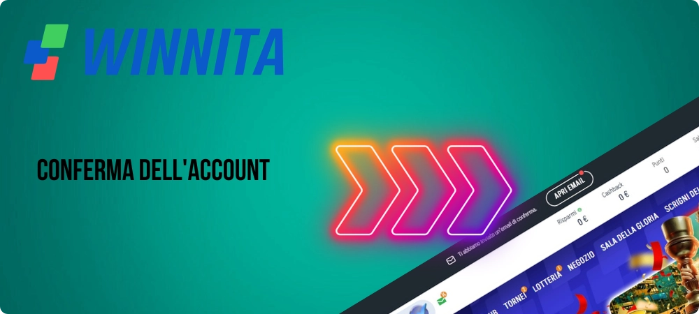Conferma dell'account Winnita